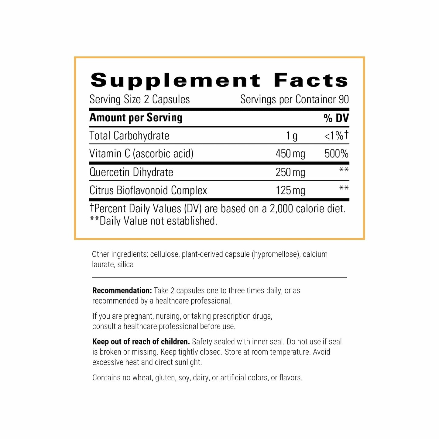 Integrative Therapeutics Vitamin C with Quercetin - Immune Support, Antioxidant Activity - Vegan, Gluten-Free & Dairy-Free - 180 Capsules