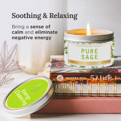 Magnificent White Sage Candle – 6 oz, 35h Burn, Pure Soy Wax