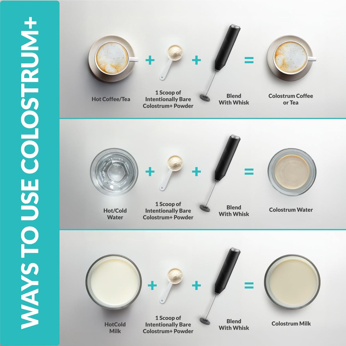 Intentionally Bare Colostrum & Collagen Powder – Grass-Fed, Biotin, Hyaluronic Acid | 60 Servings
