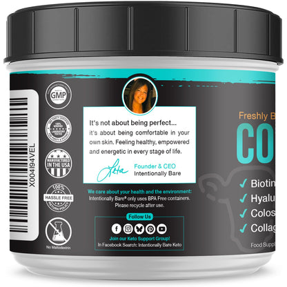 Intentionally Bare Colostrum & Collagen Powder – Coffee Flavor, 60 Servings