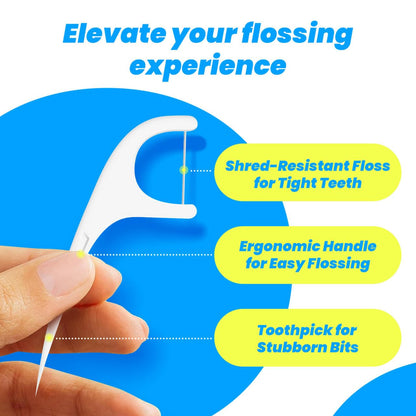 Individually Wrapped Dental Floss Picks - Disposable Floss Picks for Adults - 150 Count - BPA Free - Bulk Pack