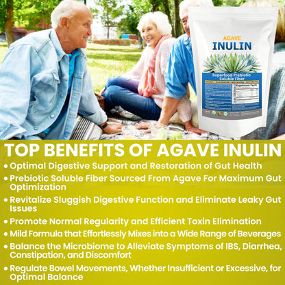 Organic Inulin Powder 16oz | Prebiotic Fiber for Digestive Health & Gut Wellness