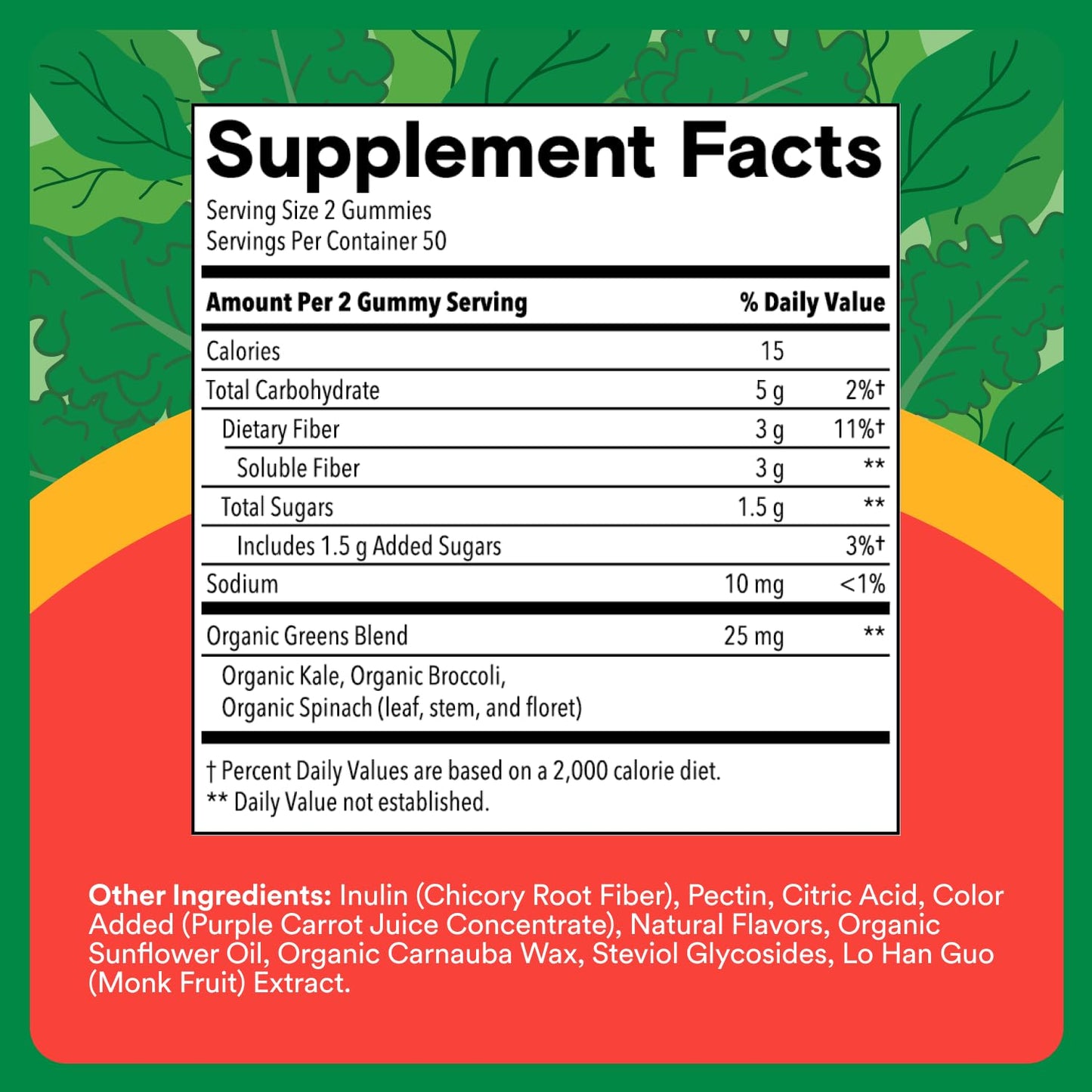 SmartyPants Kids Fiber & Veggies Gummies – Prebiotic Fiber, 60 Count