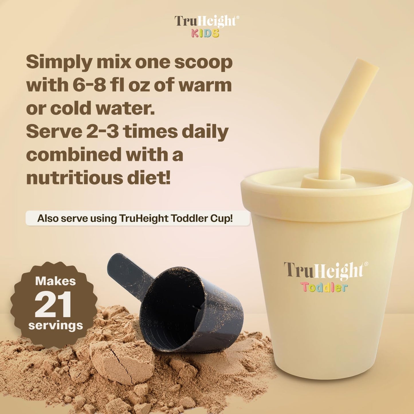 TruHeight Toddler Advanced Formula+ Chocolate – 16 Vitamins for 12-36 Months | Non-GMO