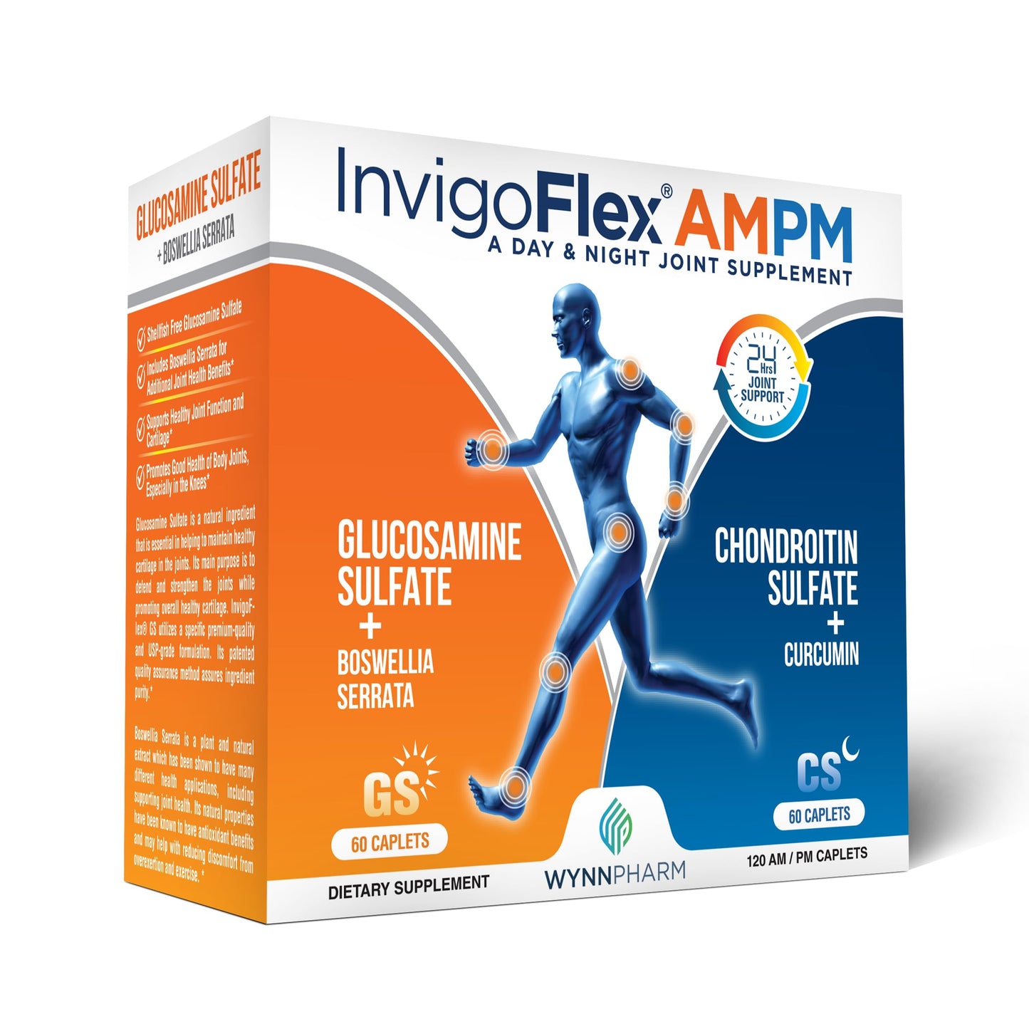 INVIGOFLEX AMPM – Glucosamine & Chondroitin, Turmeric Curcumin, Boswellia | 24-Hour Joint Support