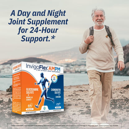 INVIGOFLEX AMPM – Glucosamine & Chondroitin, Turmeric Curcumin, Boswellia | 24-Hour Joint Support