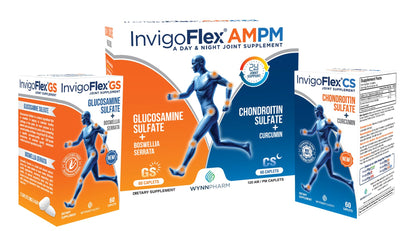 INVIGOFLEX AMPM – Glucosamine & Chondroitin, Turmeric Curcumin, Boswellia | 24-Hour Joint Support