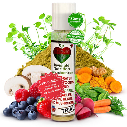 InviNutri Microgreens – Real-Food Multivitamin Powder for Neurodivergent & Picky Eaters | 40x Micronutrients, 30mg Sulforaphane | US Made | Trial Size