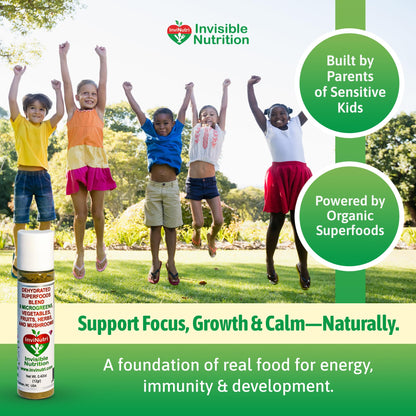InviNutri Microgreens – Real-Food Multivitamin Powder for Neurodivergent & Picky Eaters | 40x Micronutrients, 30mg Sulforaphane | US Made | Trial Size