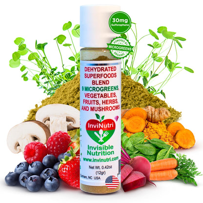 InviNutri Superfood Powder – Unflavoured, Sensory-Friendly | 40x Nutrients, 30mg Sulforaphane