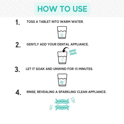 Mint Flavor Retainer & Mouth Guard Cleaner Tablets – Invisalign & Denture Cleaner (FSA/HSA Approved)