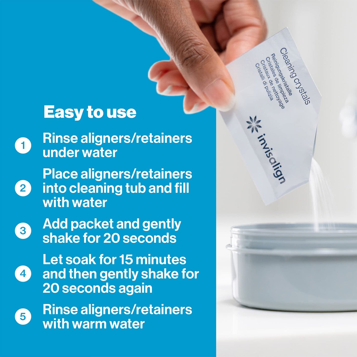 Invisalign Cleaning Crystals for Aligners & Retainers – 50 Pack with Tub