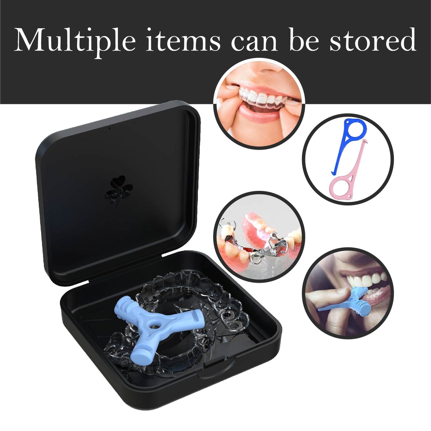 ARGOMAX Retainer Case – Aligners Box for Invisalign Braces Box (1 Piece, Black)