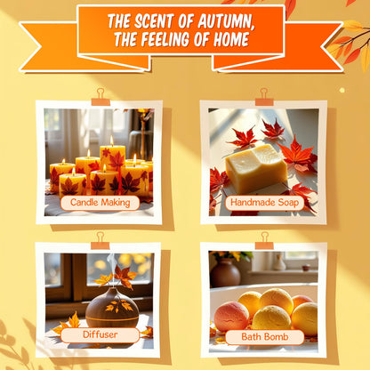 INWICOPH Autumn Fragrance Oils Set | 6x10ml Fall Scents for Diffuser & Candle Making