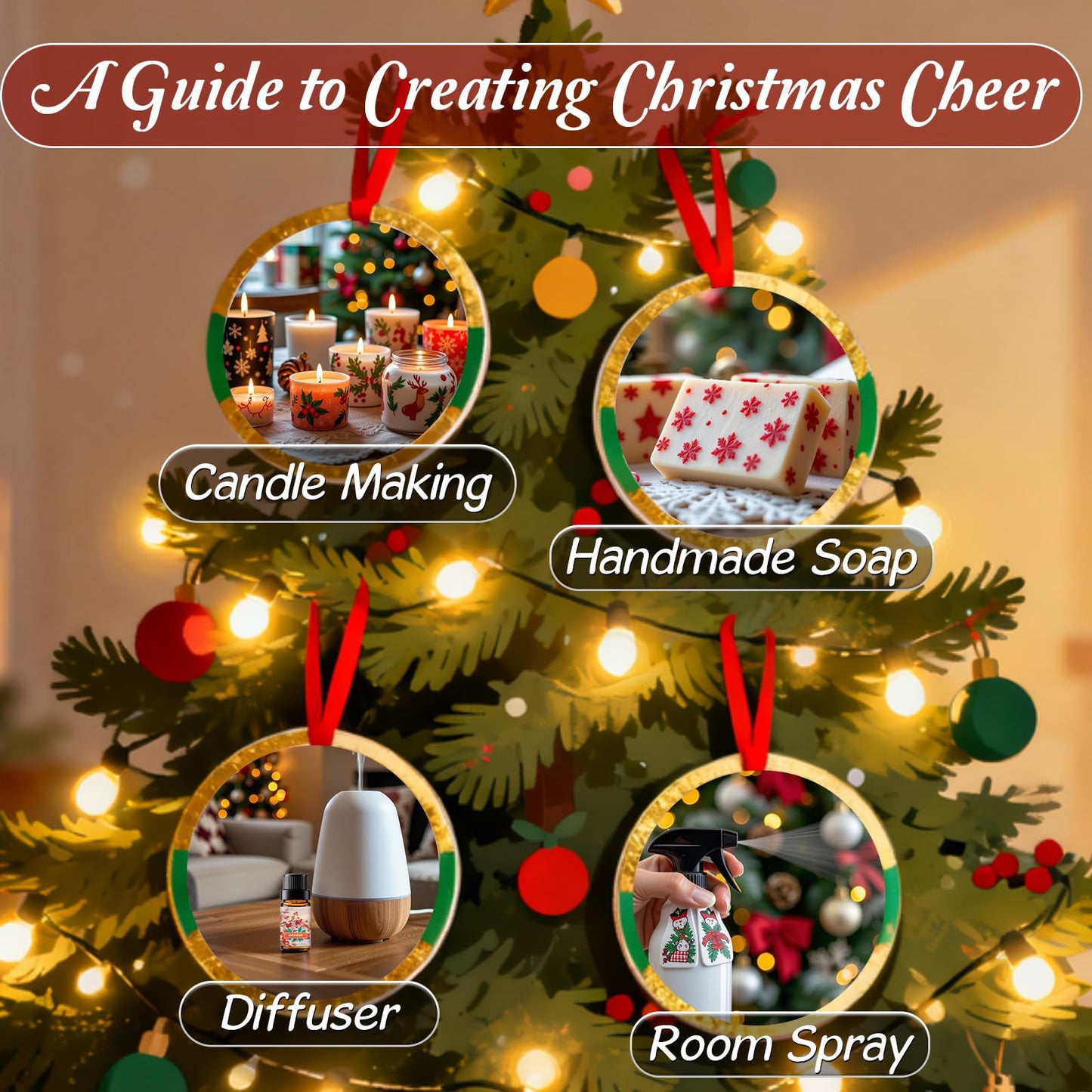 INWICOPH Christmas Fragrance Oil Set – 6×10ml Holiday Diffuser Oils