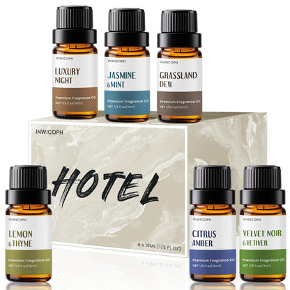 INWICOPH Hotel Fragrance Oil Set – 6x10ml Diffuser Oils for Candle & Soap Making