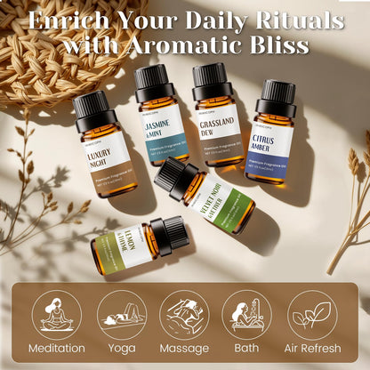 INWICOPH Hotel Fragrance Oil Set – 6x10ml Diffuser Oils for Candle & Soap Making