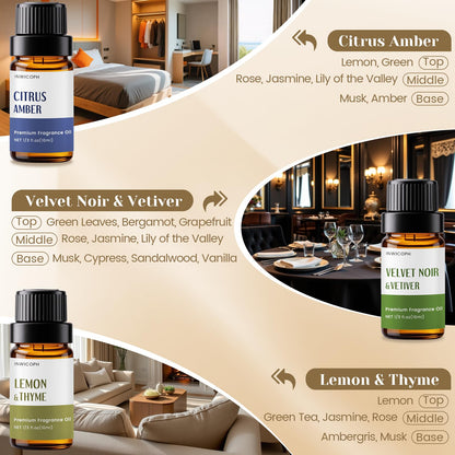 INWICOPH Hotel Fragrance Oil Set – 6x10ml Diffuser Oils for Candle & Soap Making