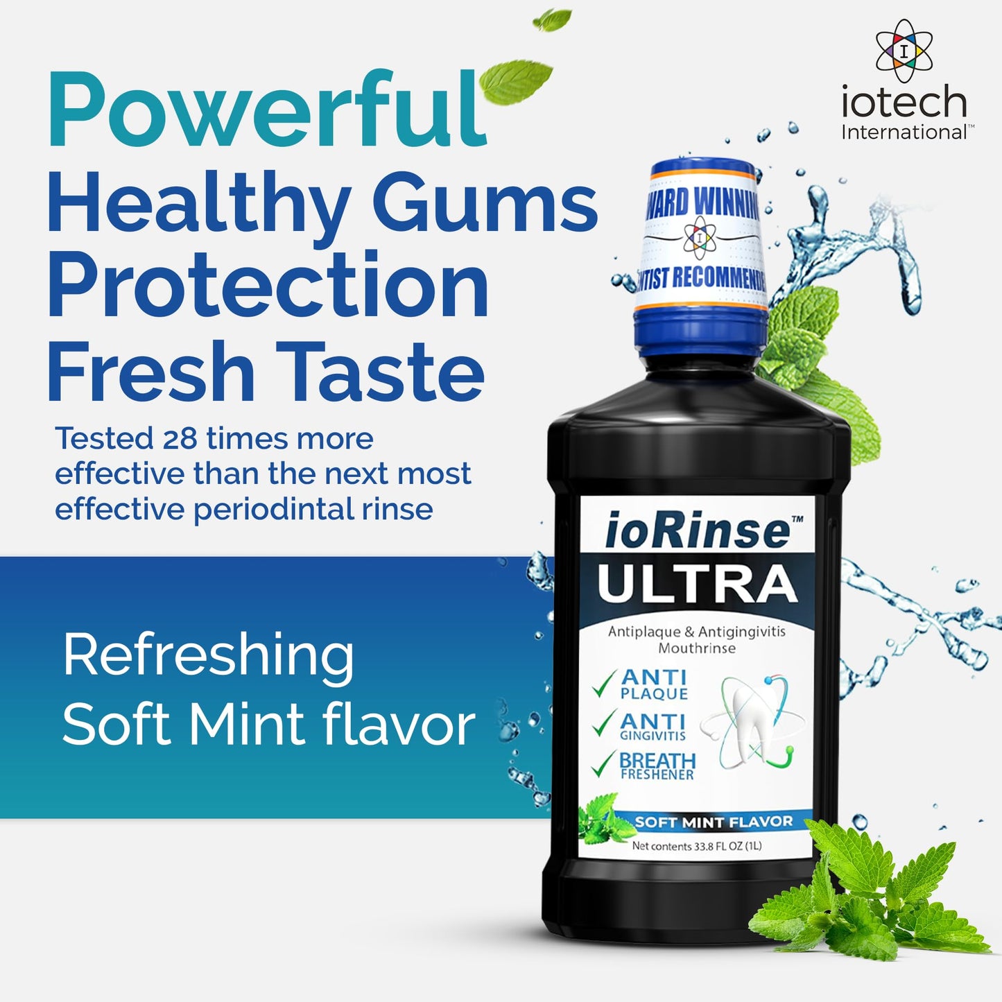 ioRinse Ultra: Dentist-Recommended Periodontal Rinse & Gum Mouthwash | 1L