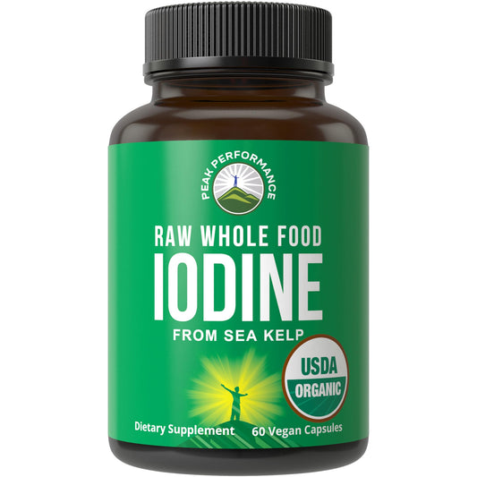 USDA Organic Raw Whole Food Iodine Supplement from Organic Kelp (Ascophyllum Nodosum) – 60 Vegan Capsules BritishVita | Premium UK Vitamins & Wellness Supplements