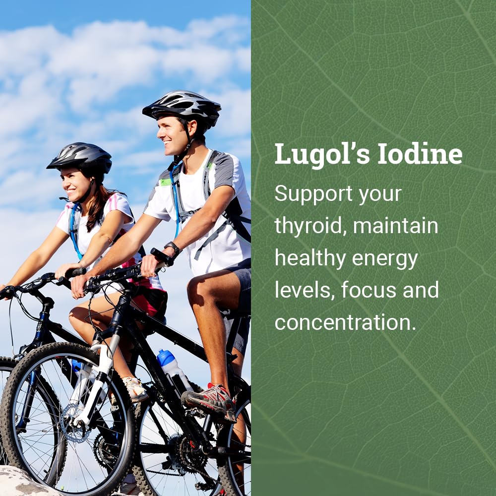 Organic Lugol's Iodine 2% Solution – Iodine & Potassium Iodide Drops for Thyroid Support | Non-GMO, 395 Servings (2 oz)