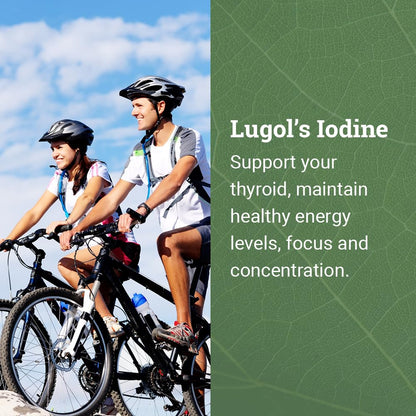 Organic Lugol's Iodine 2% Solution – Iodine & Potassium Iodide Drops for Thyroid Support | Non-GMO, 395 Servings (2 oz)