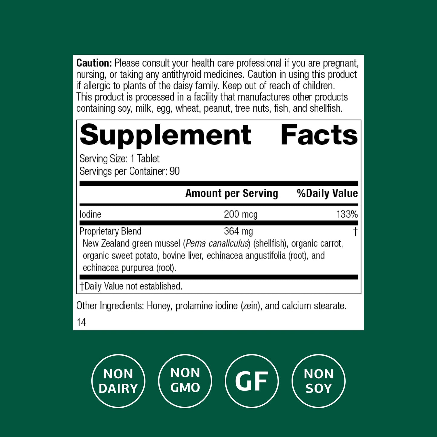 Standard Process Iodomere - Thyroid & Metabolism Support | Gluten-Free 90 Tabs