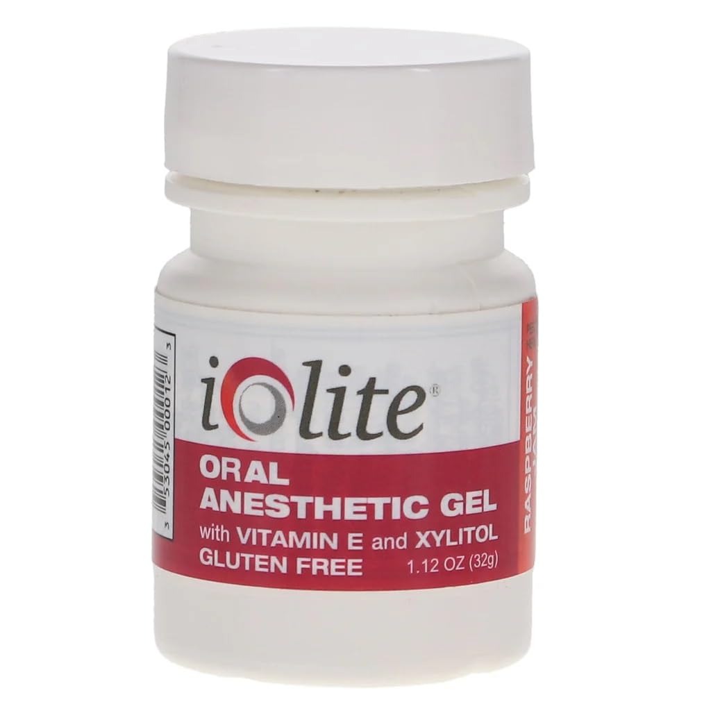IOLITE Oral Topical Gel with Xylitol and Vitamin E - Gluten Free - Relief for Canker Soars and Dental Pains (1oz, Strawberry Shortcake)
