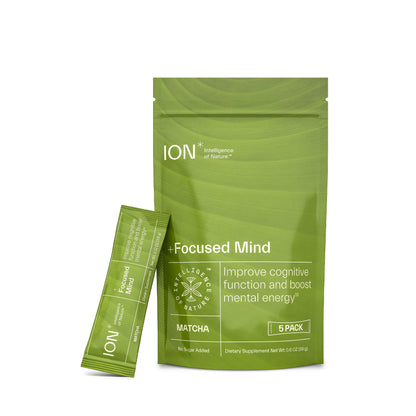ION* Focused Mind Nootropic Powder Drink Mix – Matcha Brain Boost (5 Pack)