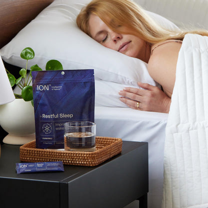 ION* Intelligence of Nature Restful Sleep - Ashwagandha Calm Sleep Aid Powder Drink Mix with Magnesium and L-Theanine (5 Packets) for Women and Men