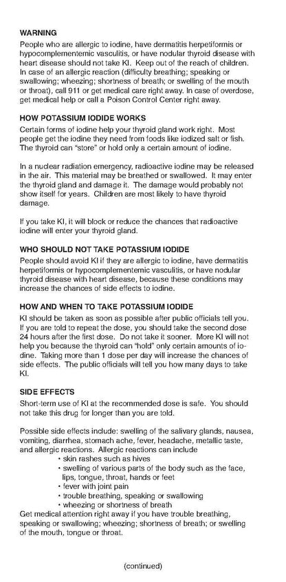 IOSAT Potassium Iodide 130 mg - 14 Tablets | Emergency Thyroid Protection