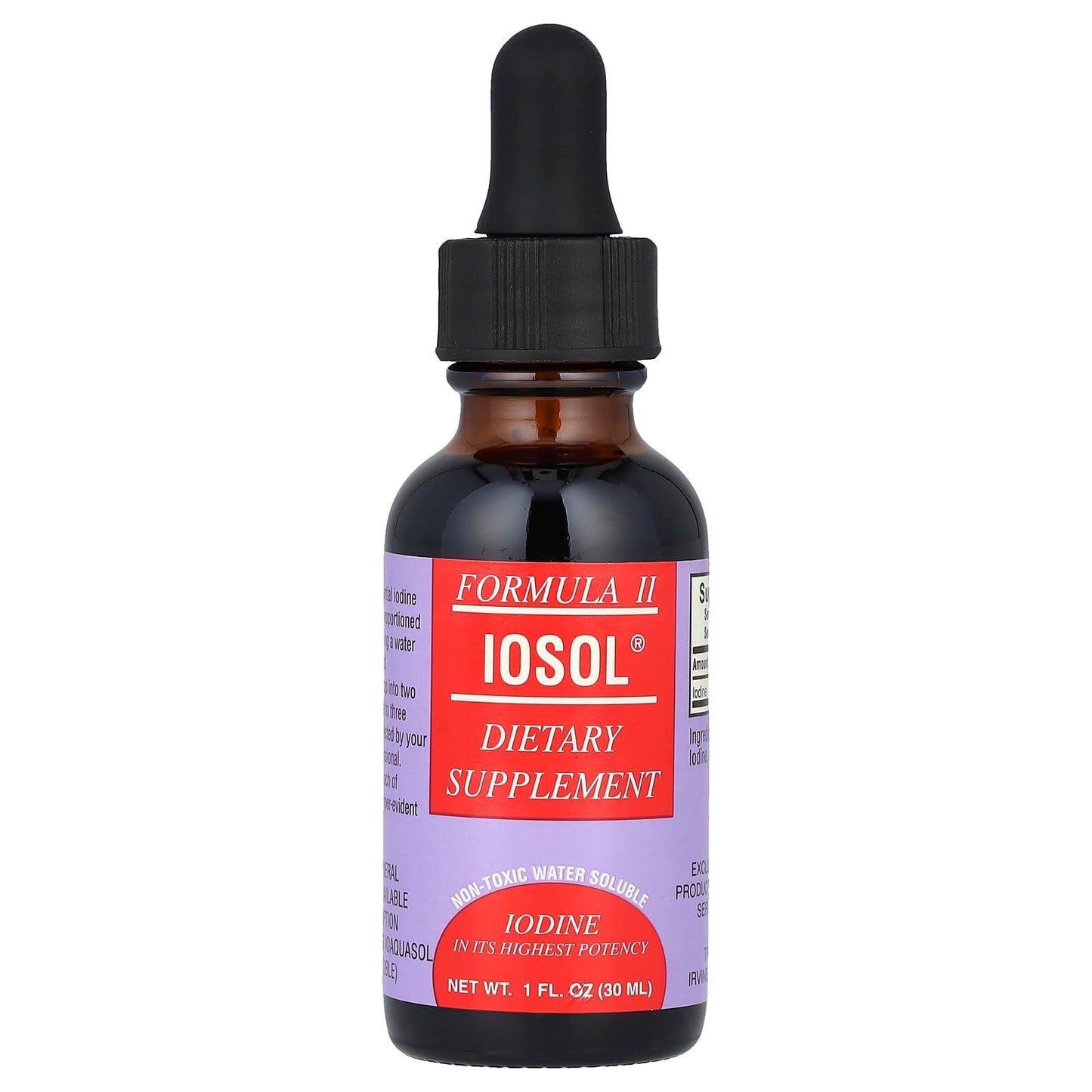 Iosol Formula II 1 fl oz Liquid – Water-Soluble Iodine Supplement