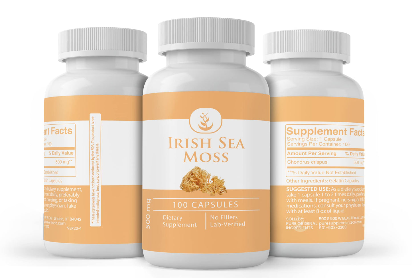 Irish Sea Moss (100 Capsules) - Pure Original, No Additives, Lab Verified
