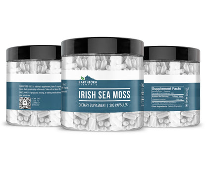 Earthborn Elements Irish Sea Moss 200 Capsules – Pure & Undiluted, No Additives