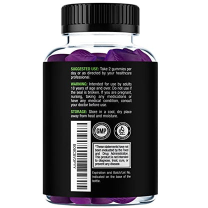 Irish Sea Moss Gummies with Elderberry & Black Seed Oil - 60 Gummies | Raspberry Flavor for Overall Wellness