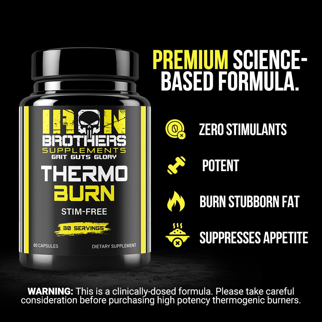 Iron Brothers Stimulant Free Fat Burner - Non-Stim Thermogenic Fat Burner (30 Day Supply)