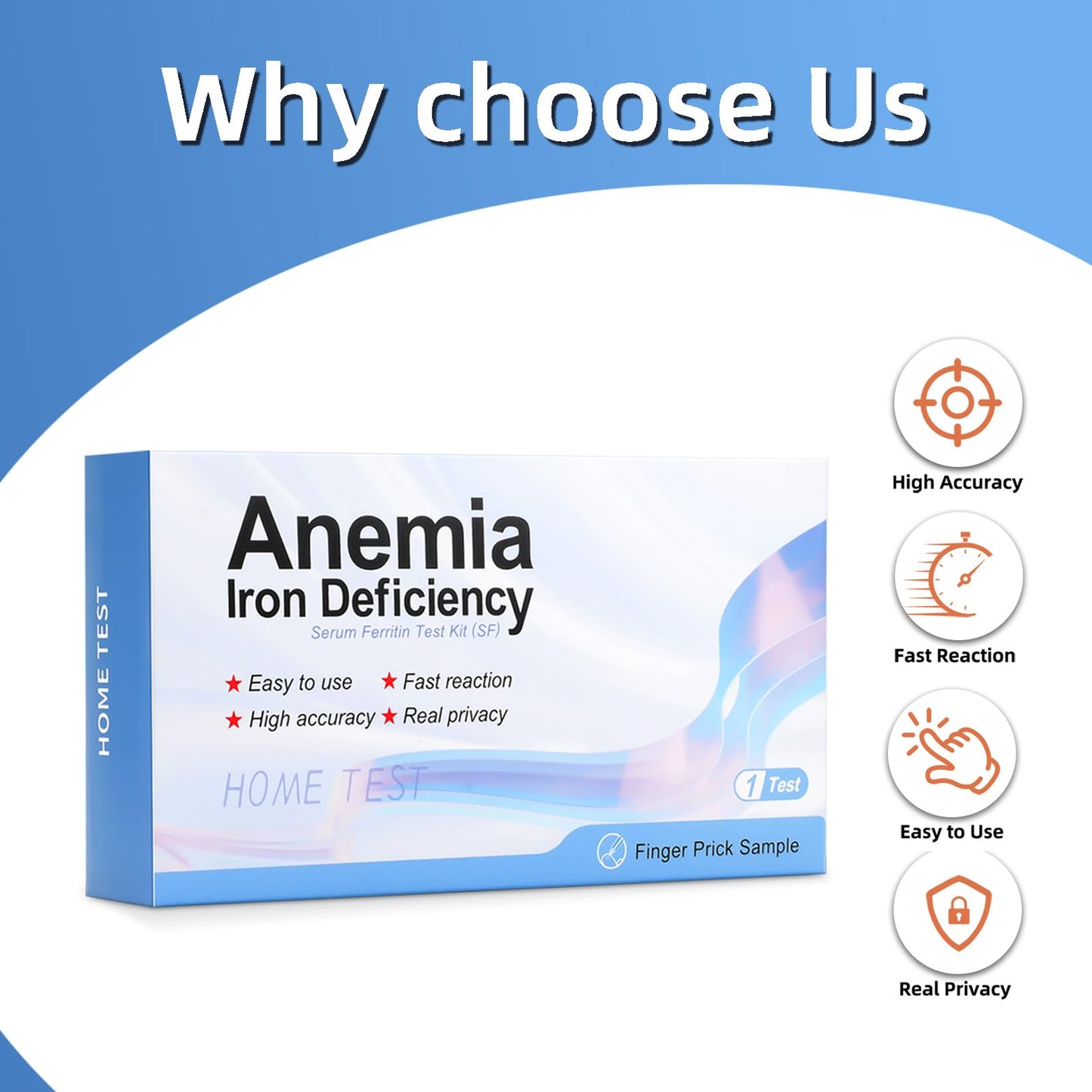 Iron Deficiency Anemia Home Test Kit, Highly Accurate, Easy to Read and Use 2 Test