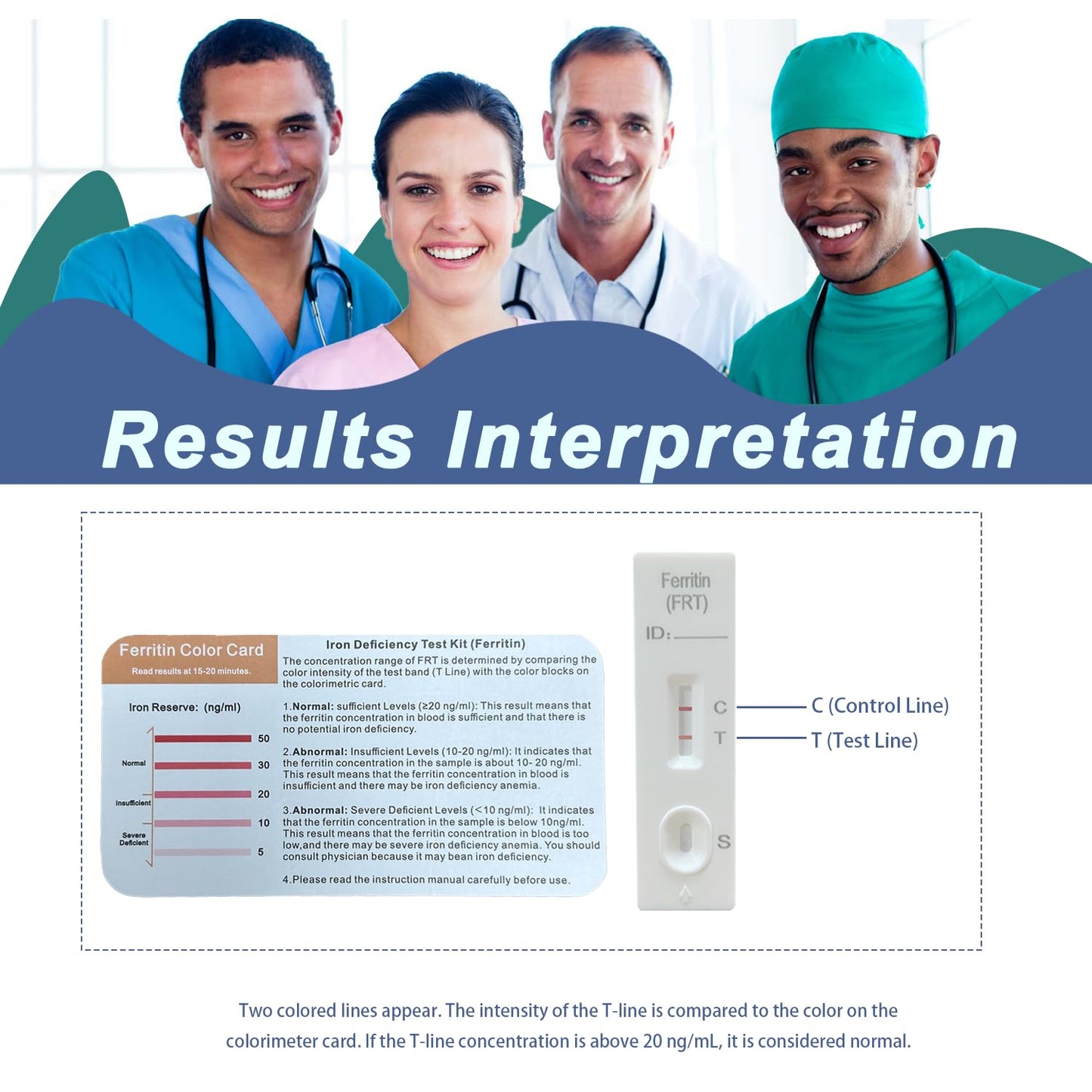 Iron Deficiency Test Kit – Iron Deficiency Test Home Kit – Quick Response and Accurate Results – Easy to Read and Use 1 Test
