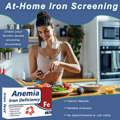 Iron Deficiency Test Kit – Iron Deficiency Test Home Kit – Quick Response and Accurate Results – Easy to Read and Use 1 Test