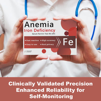 Iron Deficiency Test Kit for Home Use | 1 Pack – 5-Minute Ferritin Test, 99.5% Accurate