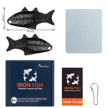 2 Pack Iron Fish – Natural Iron for Food & Water | Safe for Vegans, Athletes & Pregnant Women