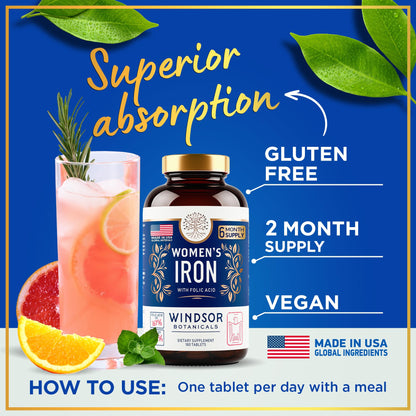 Gentle Iron 35mg + Folic Acid 400mcg for Women – Anemia & Pregnancy Support