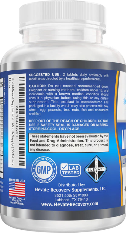 Iron-Free 15-in-1 Multi-Mineral Supplement | High-Potency Minerals | 60 Tablets