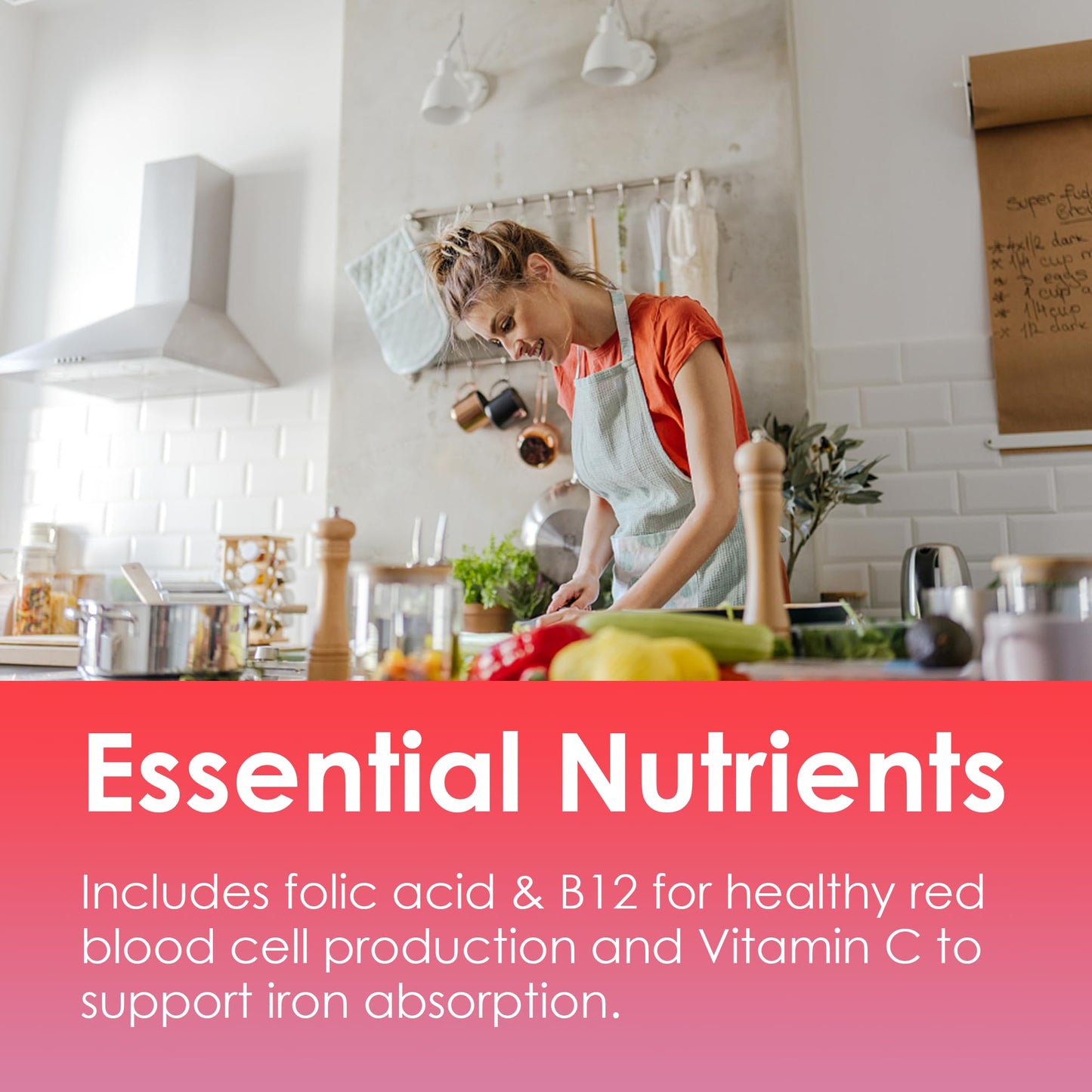 Iron Gummies for Women 25mg + Vitamin C — Beet Root, B12, Folate, 60 Count