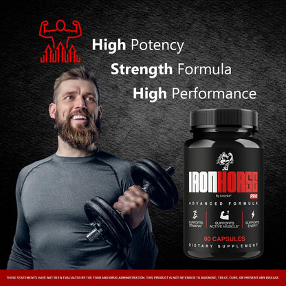 Iron Horse Pro Supplement Pills – Official Advanced Formula, Maximum Strength Capsules (60 Caps)