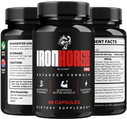 Iron Horse Pro Supplement Pills – Official Advanced Formula, Maximum Strength Capsules (60 Caps)