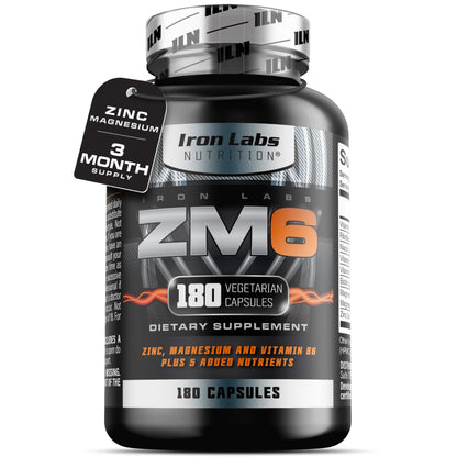 Iron Labs ZM6 - 3 Month Zinc Magnesium Aspartate Supplement | 180 Veggie Capsules