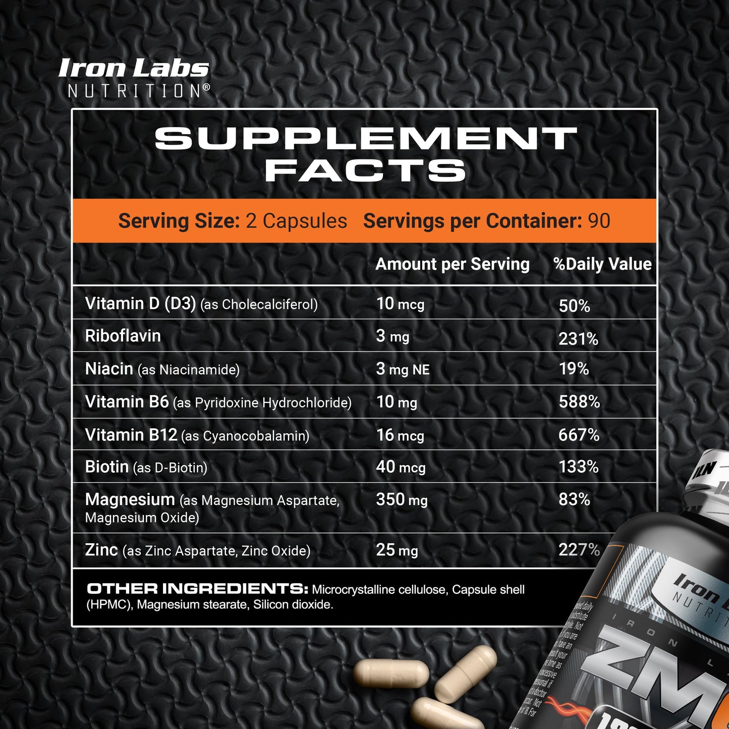 Iron Labs ZM6 - 3 Month Zinc Magnesium Aspartate Supplement | 180 Veggie Capsules