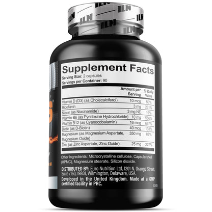 Iron Labs ZM6 - 3 Month Zinc Magnesium Aspartate Supplement | 180 Veggie Capsules