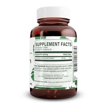Natural Nutra Chelated Iron Supplement – Hair, Skin & Nails Health, 90 Tablets